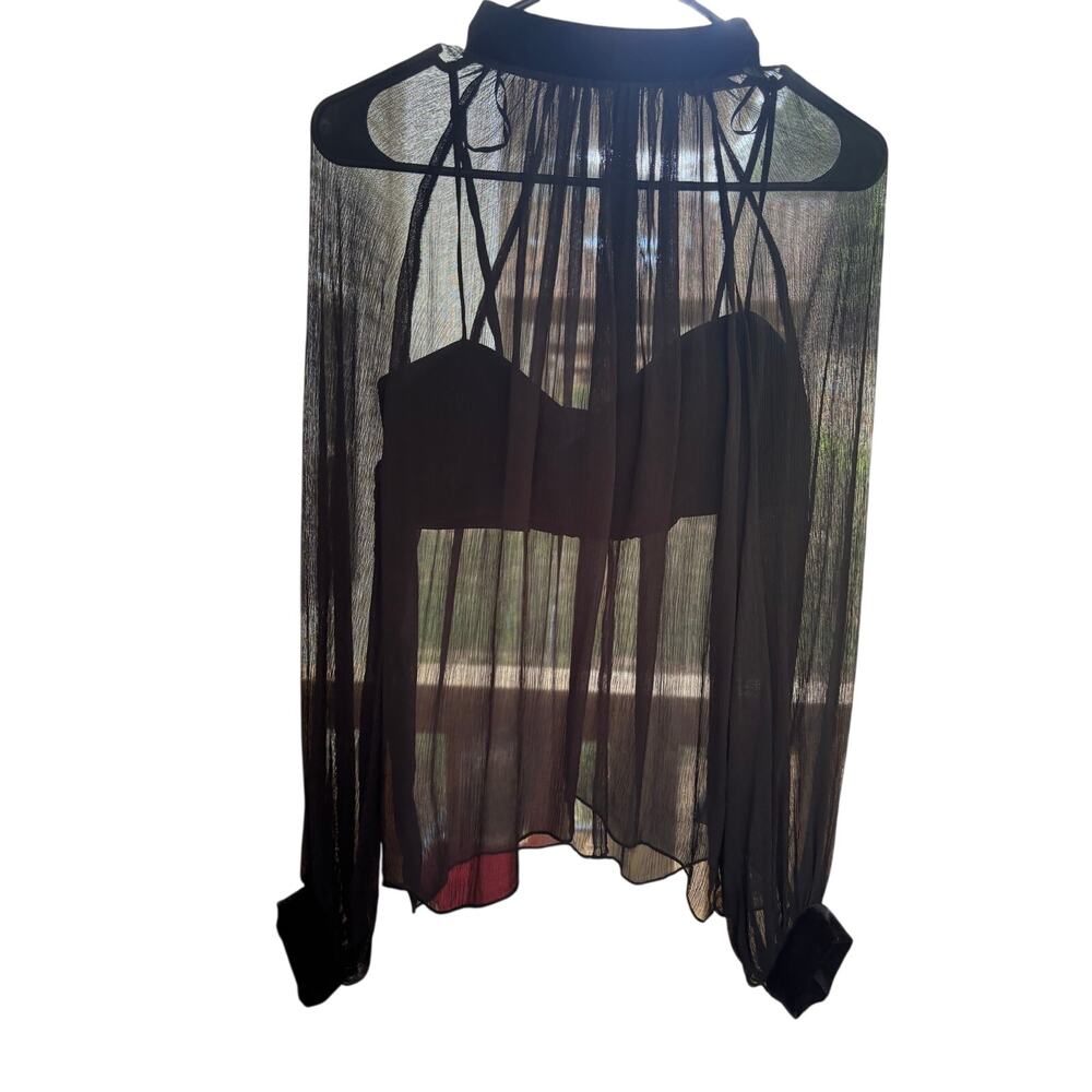 Zara Semi-Sheer Blouse with Top, Size S